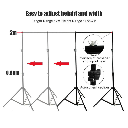 Photography Studio Heavy Duty Backdrop Stand Background Support Kit 1