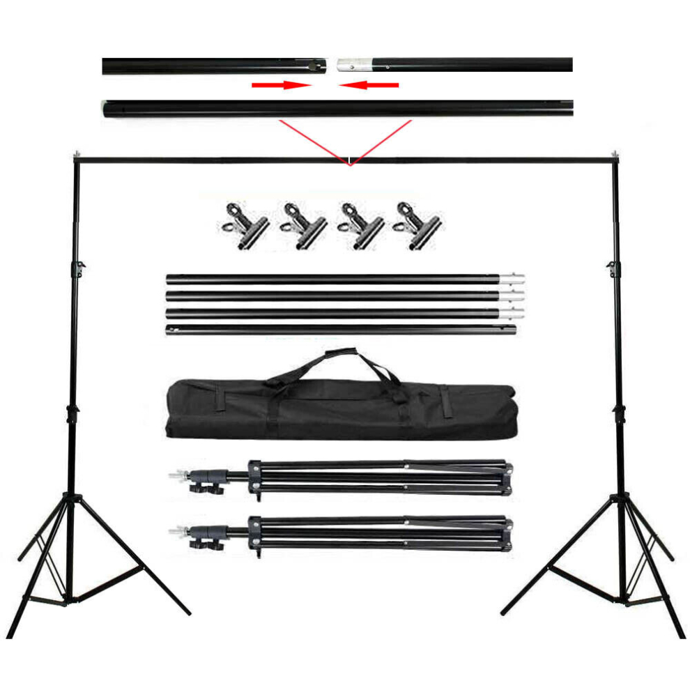 Photography Studio Heavy Duty Backdrop Stand Background Support Kit