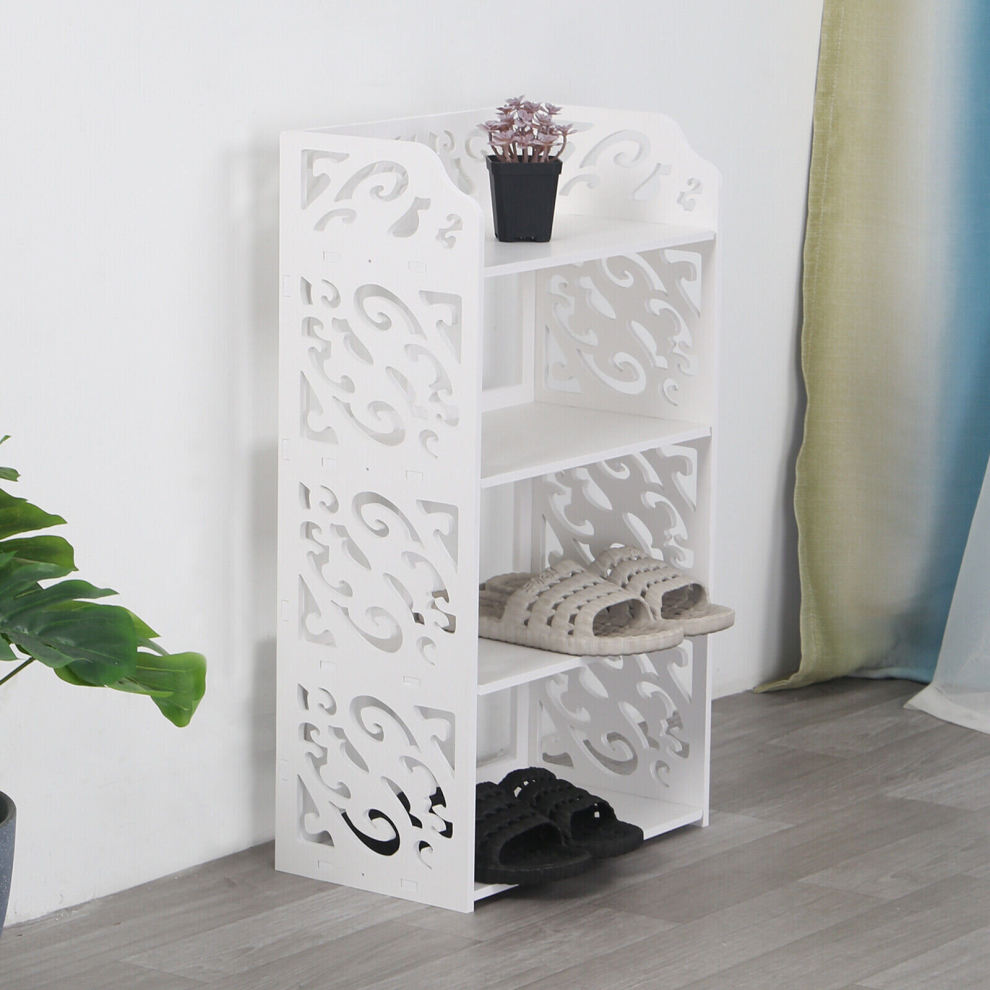 4 Tiers Shoe Rack Storage Shelf Display Stand Organiser White
