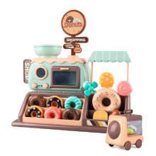 Donut Shopping Store Model Toys Candy Store Toys Kitchen Play House Shopping Cart Toys Halloween Christmas Thanksgiving Toy without Batteries