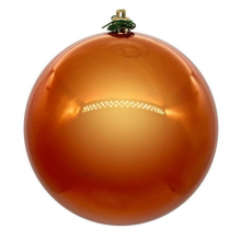 8 in. Pearl UV Drill Ball Ornament, Burnished Orange