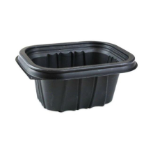EarthChoice Entree2Go Takeout Container - 12 oz - 6 x 4 in. - Black - Plastic - Pack of 600