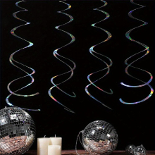 Add Sparkle to Your Party with 6pcs Colorful Glitter Spiral Ornaments