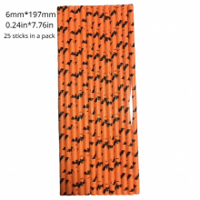 Halloween Series Paper Straws Environmentally Friendly And Degradable Thin And Disposable Paper Straws