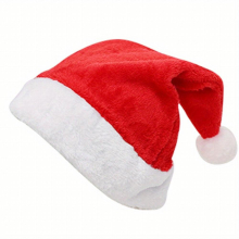 1pc Short Plush Christmas Hat For Adults Traditional Colorful Christmas Hat Perfect For Festive Parties And Celebrations