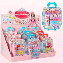 Girls Princess Luggage With Hair Accessories Set DIY Hair Clips Jewelry Box Simulation Treasure Chest Toy Box Perfect Birthday And Christmas For Girls