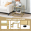Casart 2-Tier Square Side Table Sofa End Snack Table Nightstand Tempered Glass Tabletop 8