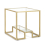 Casart 2-Tier Square Side Table Sofa End Snack Table Nightstand Tempered Glass Tabletop 2