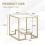 Casart 2-Tier Square Side Table Sofa End Snack Table Nightstand Tempered Glass Tabletop 3