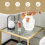 Casart 2-Tier Square Side Table Sofa End Snack Table Nightstand Tempered Glass Tabletop 7