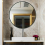 60cm Large Round Wall Mirror Brushed Black Metal Frame 5
