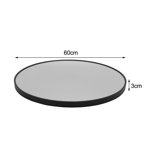 60cm Large Round Wall Mirror Brushed Black Metal Frame 2