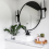 60cm Large Round Wall Mirror Brushed Black Metal Frame 6