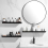 60cm Large Round Wall Mirror Brushed Black Metal Frame 7