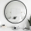 60cm Large Round Wall Mirror Brushed Black Metal Frame 11