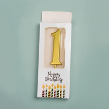 Golden Number Candle Birthday Wishes Anniversary Cake Decoration Candle 1pc
