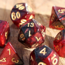 7pcs Set And Red Starry Sky Dice Table Games RPG Dice Set For Party