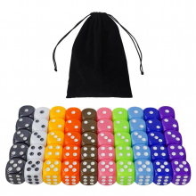 6 Sided Dice Set 50 Pieces 16mm 0 62in Opaque Acrylic Game Dice For Board Games Dice Games Math Games With A Velvet Pouch 10 Colors