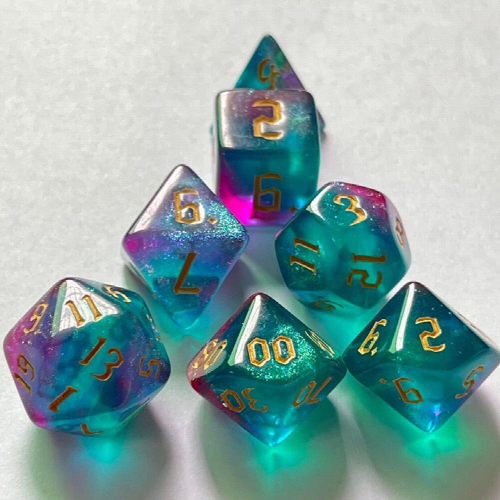 7pcs set Bicolor Chameleon Multiaspect Dice Set Board Games Accessories 1