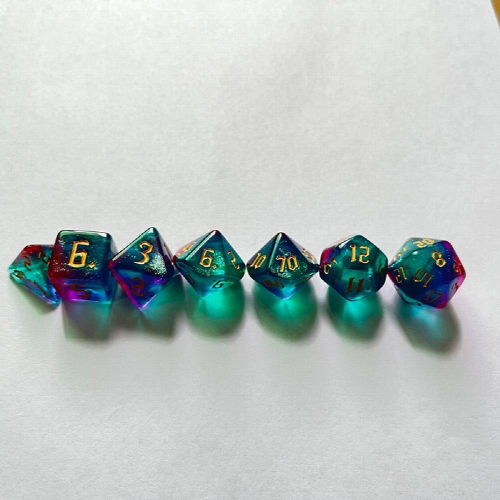 7pcs set Bicolor Chameleon Multiaspect Dice Set Board Games Accessories 2