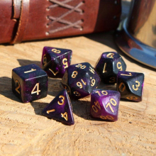 7pcs Set Purple And Starry Sky Dice Table Games RPG Dice Set For Party
