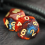 7pcs Set Dark And Orange Starry Sky Dice Table Games Dice Set 6