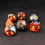 7pcs Set Dark And Orange Starry Sky Dice Table Games Dice Set 7