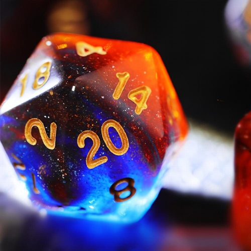 7pcs Set Dark And Orange Starry Sky Dice Table Games Dice Set 1