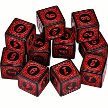 10pcs 16mm Retro Pattern Number Dice Perfect For Board Games