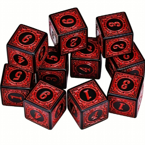10pcs 16mm Retro Pattern Number Dice Perfect For Board Games