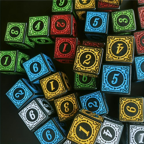 10pcs 16mm Retro Pattern Number Dice Perfect For Board Games 1