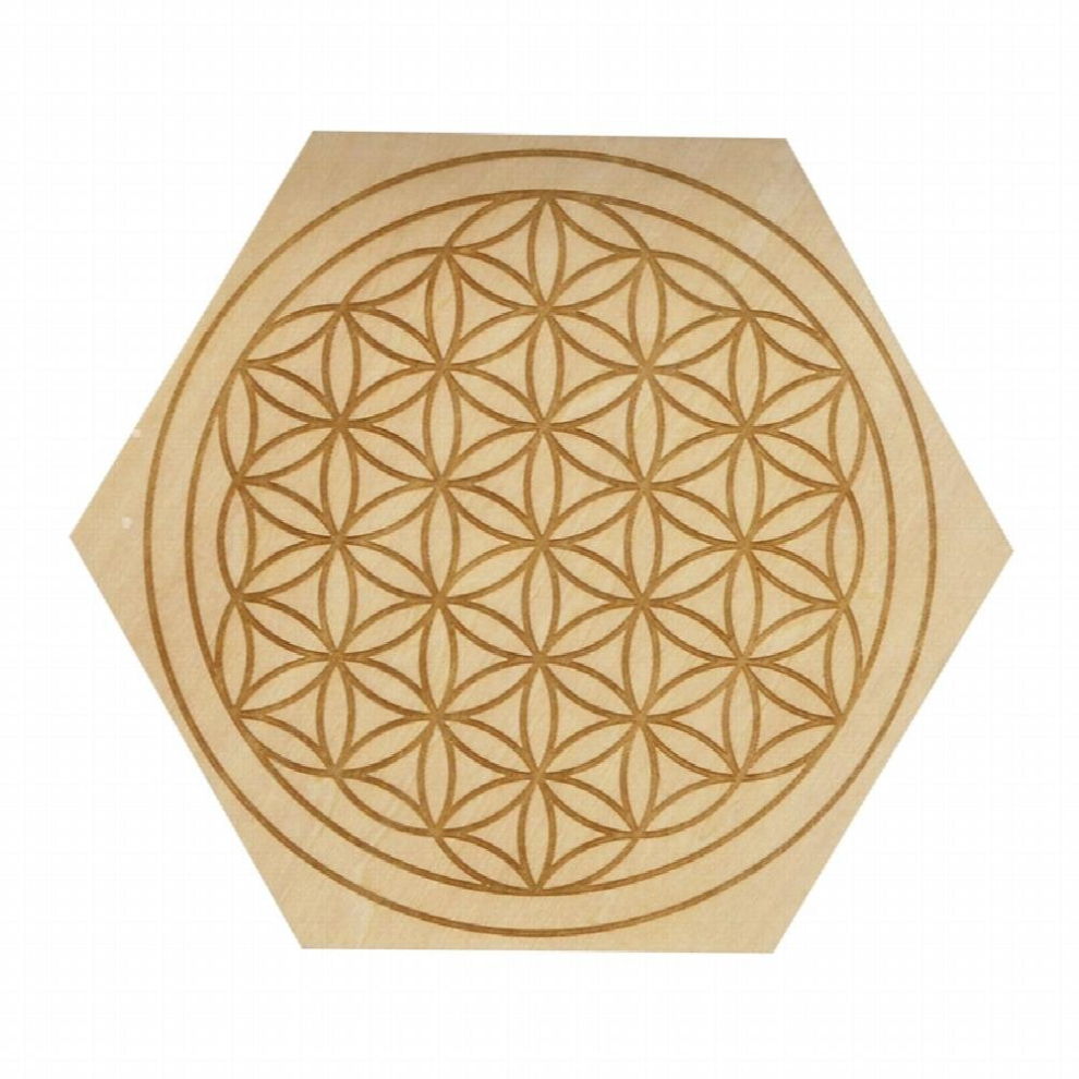 Hexagon Wooden Pendulum Board Crystal Dowsing Divination for Witchcraft Metaphysical Messages & Home Decor