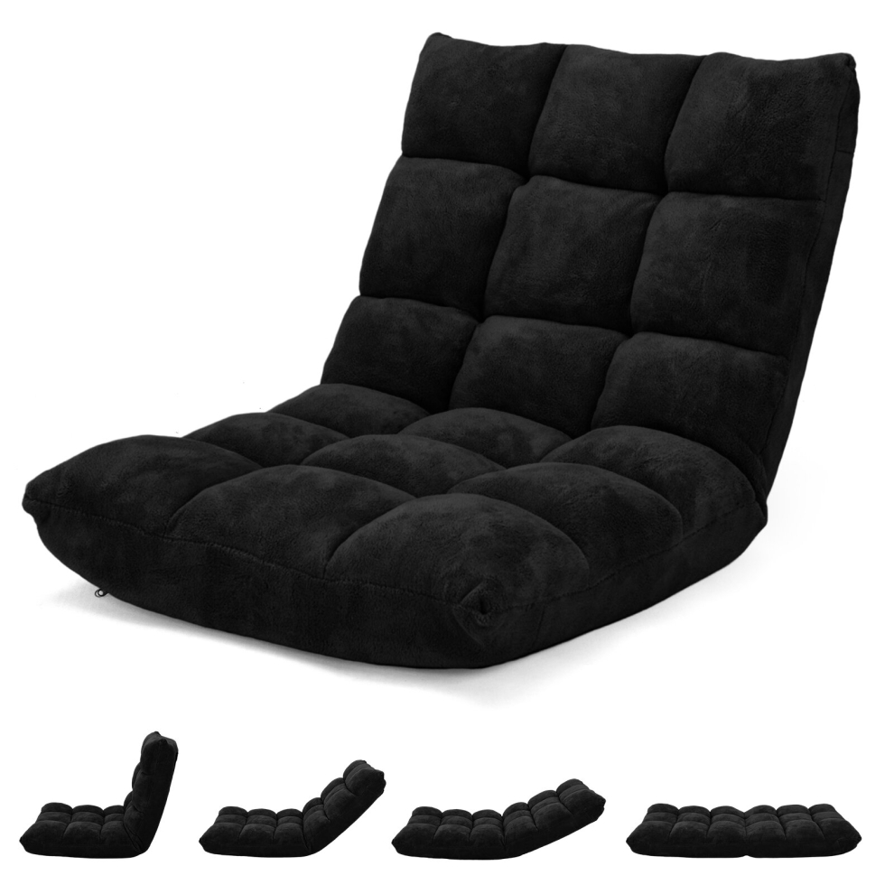 Floor Chair Padded Gaming Sofa Recliner Lounger With Adjustable Back