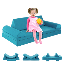 6-Piece Kids Play Couch Sofa Modular Convertible Foam Playset Children Building
