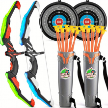 Fun Archery Set For Kids 2 Bows 20 Suction Cup Arrows 2 Targets 2 LED Light Up Arrows & More Halloween Thanksgiving Christmas