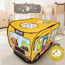 Interactive Cartoon Bus Game House Automatically Pops Open For Hours Of Outdoor Fun For Kids