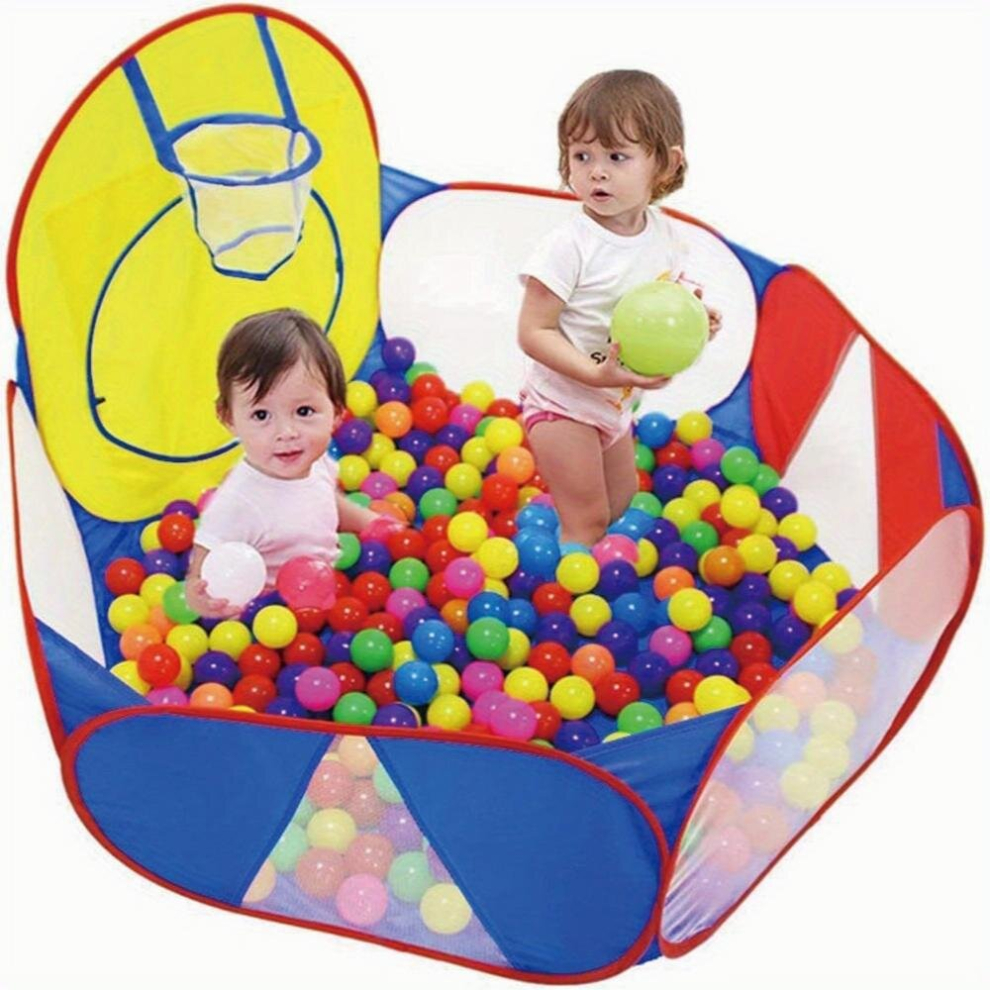 Kids Ball Pit 4 Ft Large Pop Up Ball Pit Tent With Zipper Storage Bag For Toddlers Playhouse Baby Crawl Playpen With Basketball Hoop Balls Not Include