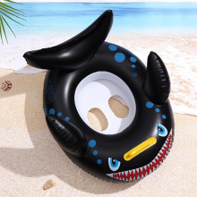 Inflatable Shark Boat Childrens Swimming Seat Inflatable With Handle Silvery Baby Swimming Ring Seat Ring