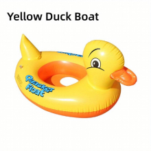 Splash Around in Style Baby Inflatable Yellow Duck Yacht Swimming Ring