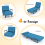 Casart Convertible Single Folding Sofa Bed Sleep Chair 6 Positions Adjustable Backrest 2