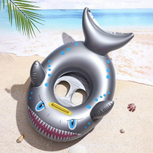 Inflatable Shark Boat Childrens Swimming Seat Ring Inflatable Silvery Baby Swimming Ring With Handle