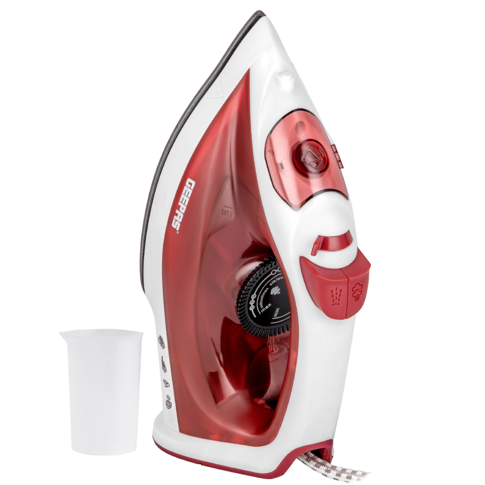 Geepas 1800W Steam Iron With Temperature Control, Red