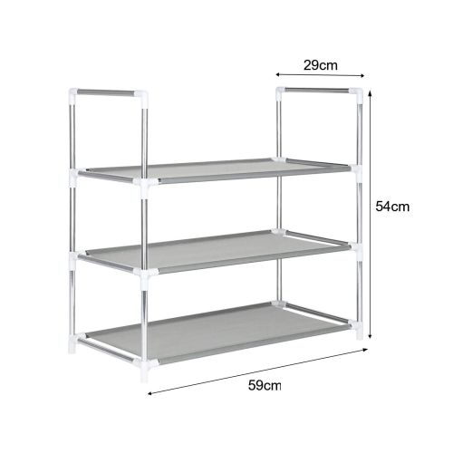3 Tier Extendable Metal Shoe Rack Space Saving Storage Organiser Shelf 1