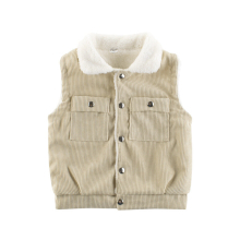(Khaki, 100CM) Boys Padded Baby Clothing Warm Tops Children's Vests
