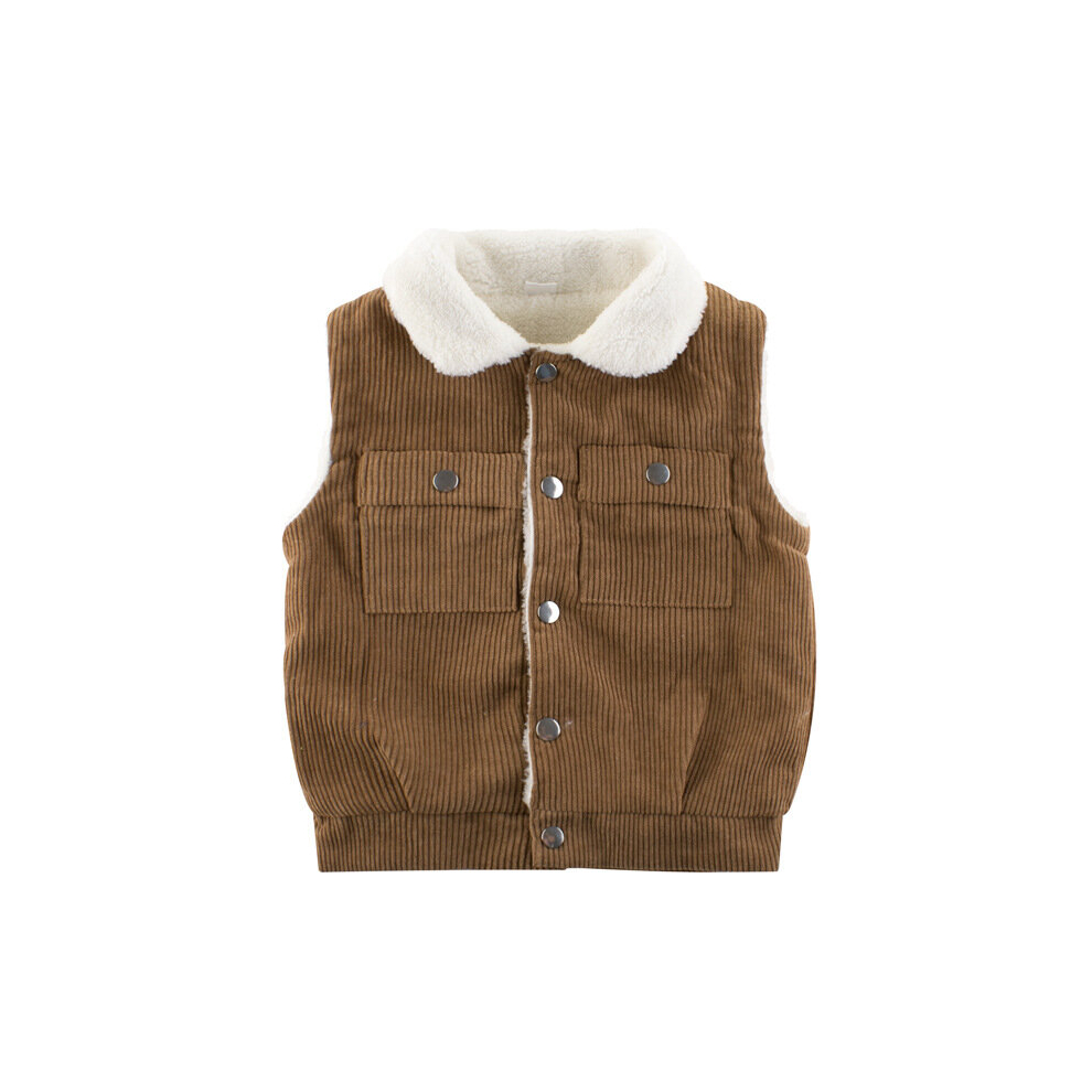 (Coffee, 130CM) Boys Padded Baby Clothing Warm Tops Children's Vests-image-OPC-PCYDRJ2-NEW