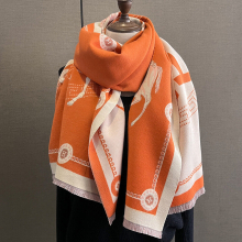 (Orange) New Fashion Scarf Girls Winter Thickened Students Warm Scarf Pony Theme