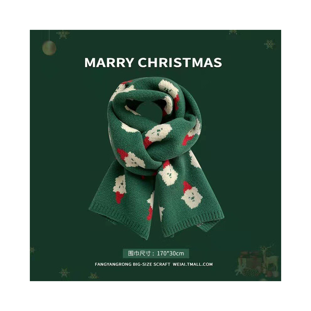 (Green Snowman#2) Christmas Scarf Warm Couple Knitted Scarf Thickened Hundred Shawl Scarf-image-OPC-PCYDRJK-NEW