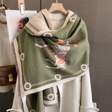 (Green) New Fashion Scarf Girls Winter Thickened Students Warm Scarf Pony Theme