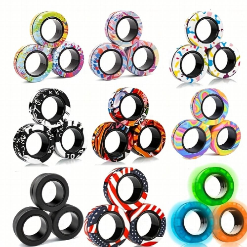 Fidget Spinner Magnetic Bracelet Ring Decompression Small Toy Office Decompression Rotating Fidget Spinner Decompression Magnetic Toy 1