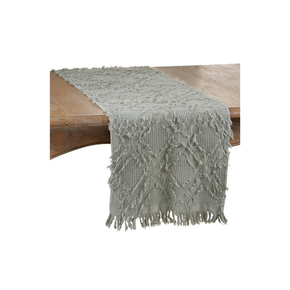 90 in. Fringe Waffle Weave Table Runner, Beige-image-OPC-PCYDSPD-NEW